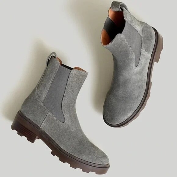 Madewell Shoes - NEW Madewell Boots Womens Sz 9 Gray Wyckoff Chelsea Ankle Suede Lug Sole NN021